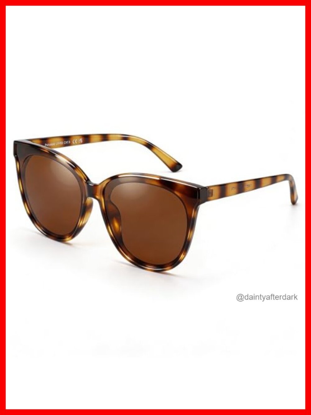 Polarized Cat Eye Sunglasses Full Frame UV400 Protection Oversize